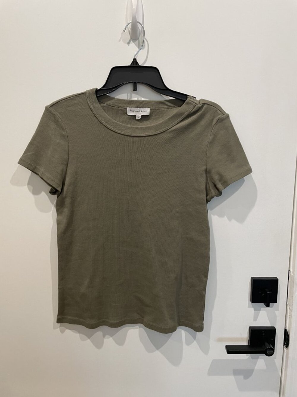 Michael Stars Classic Olive Green Crew Neck Tee - Size Medium - Retail $68